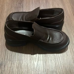 Unlisted Brown Leather Slip-On Loafers